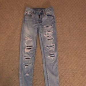 American Eagle high waisted patched jeggings